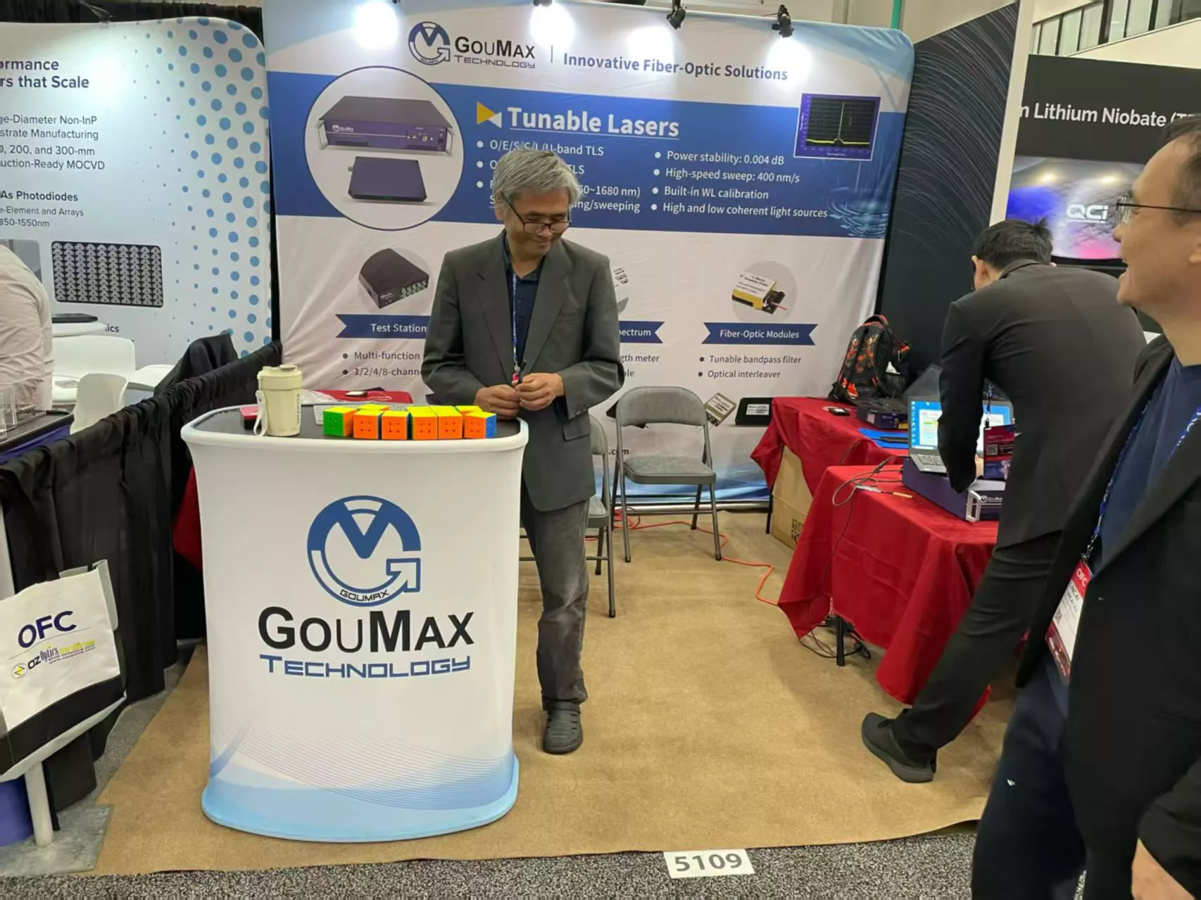 优峰技术战略合作方 GouMax 亮相 OFC 2026 展现高端光通信测试技术硬实力